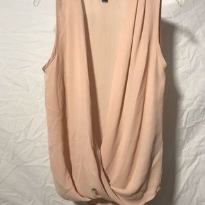forever 21 blush sleeveless surplice top